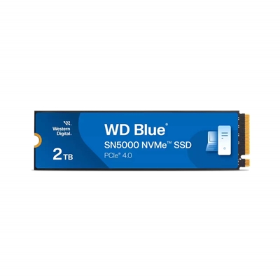 WD Blue SN5000 (WDS200T4B0E-00CNZ0) 2TB NVMe SSD, M.2 Interface, PCIe Gen4, 2280, Read 5150MB/s, Write 4850MB/s, 5 Year Warranty