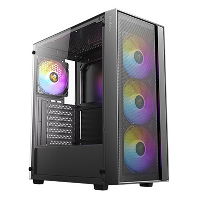 Antec AX65 ARGB Mid-Tower Gaming PC Case - High-Airflow Mesh Front, 4 x 120mm ARGB Fans Included, Tempered Glass Side Panel, ATX/Micro-ATX/ITX