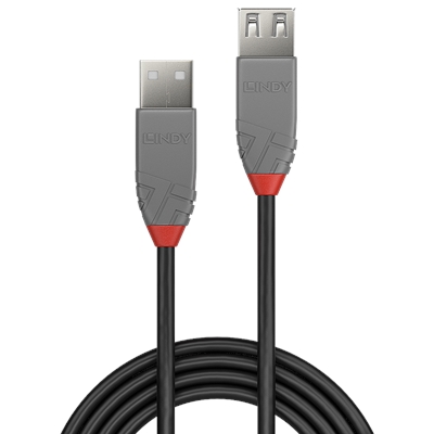 Lindy 36703 2m USB 2.0 Type A Extension Cable, Anthra Line