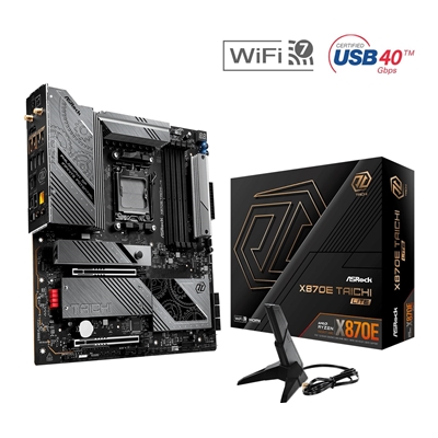 ASRock X870E TAICHI LITE AMD AM5 Socket Motherboard, E-ATX, 4x DDR5 Slots, 4x M.2 Sockets, 3x USB-C Port, Fitted I/O Shield, 5GbE LAN, Wi-Fi 7, 1x HDMI Port / 2x USB-C (USB4)