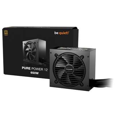 be quiet! 650W PURE POWER 12, 80 PLUS Gold, ATX 3.1 compliant and PCIe 5.1 compatible,10-year manufacturer's warranty
