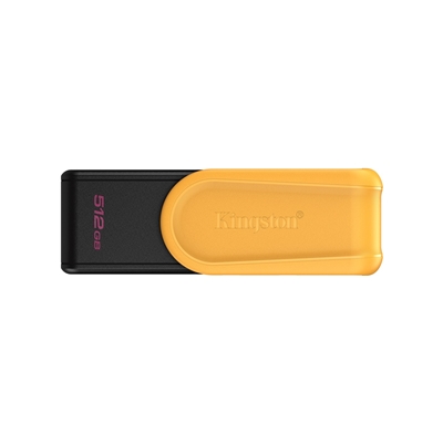 Kingston DataTraveler Exodia S DTXS/512GB USB Flash Drive, 512GB, USB 3.2, Black/Yellow, Swivel Cap Design