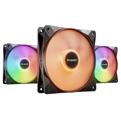 be quiet! Light Wings LX 120mm PWM High-Speed Fan, ARGB Lighting, Black, Ultra-Quiet Operation, High Airflow, Rifle Bearing, Daisy-Chaining Support, 3-Pack
