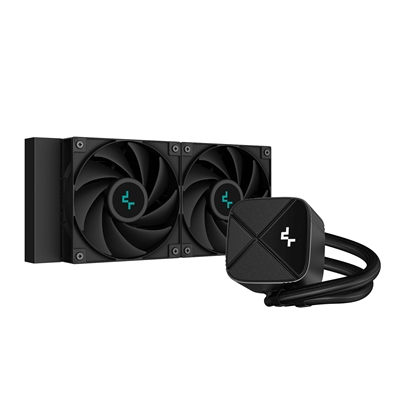 DeepCool LS520S Zero Dark All In One Liquid CPU Cooler, 240mm Radiator, 2 x 120mm Deepcool Fans, Intel/AMD