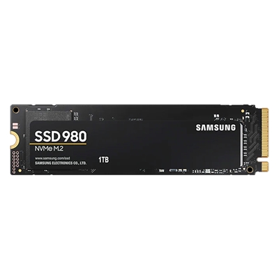 Samsung 980 (MZ-V8V1T0BW) 1TB NVMe SSD, M.2 Interface, PCIe Gen3, 2280, Read 3500MB/s, Write 3000MB/s, 5 Year Warranty