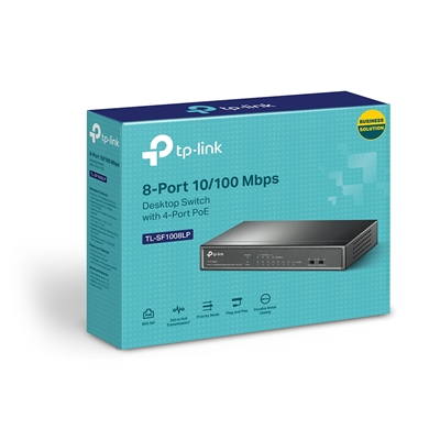 TP-Link TL-SF1008LP 8-Port 10/100Mbps Metal Desktop PoE Switch with 4-Port PoE (41W)