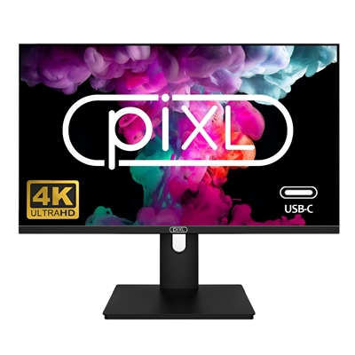 piXL PX27UDH4K 27 Inch 60Hz 4K IPS Monitor with 3840 x 2160 Resolution, 5ms Response Time, 60Hz Refresh Rate, USB-C, USB-B, USB-A, HDMI, Display Port & VESA Mount