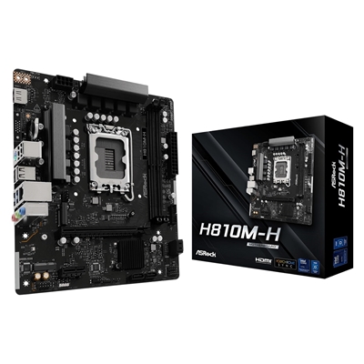 ASRock H810-M Intel 1850 Socket Motherboard, Micro-ATX, 2x DDR5 Slots, 1x M.2 Sockets, GbE LAN, 1x HDMI Port