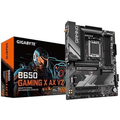 Gigabyte B650 GAMING X AX V2 AMD AM5 Socket Motherboard, ATX, 4x DDR5 Slots, 3x M.2 Sockets, Fitted I/O Shield, 2.5GbE LAN, Wi-Fi 6E, 1x DisplayPort / 1x HDMI Port