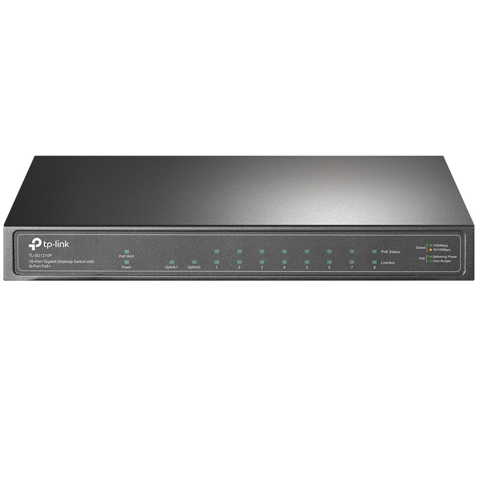TP-Link TL-SG1210P 10-Port Metal Gigabit Desktop Switch with 8-Port PoE+ (63W)