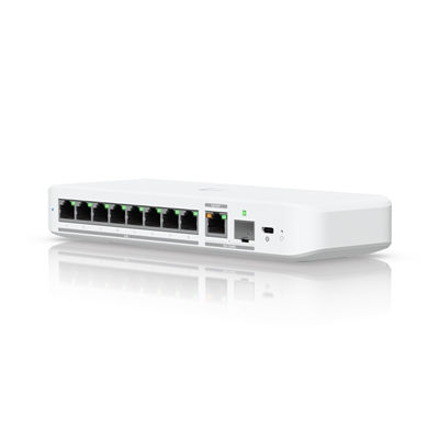 Ubiquiti USW-FLEX-2.5G-8 UniFi Flex 2.5G Ultra Compact 8 Port POE/USB-C Powered Managed Switch