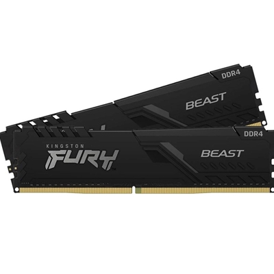 Kingston FURY Beast KF436C17BBK2/16 16GB (2x 8GB) DIMM System Memory, 3600MHz, DDR4, CL17, Black, Intel XMP