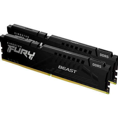 Kingston FURY Beast KF556C36BBEK2-64 64GB (2x 32GB) DIMM System Memory, 5600MHz, DDR5, CL36, Black, Intel XMP, AMD EXPO
