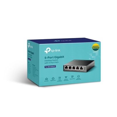 TP-Link TL-SG1005LP 5-Port Metal Gigabit Desktop PoE Switch with 4-Port PoE+ (40W)