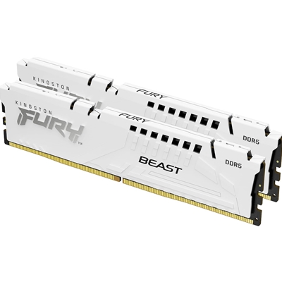 Kingston FURY Beast KF564C32BWEK2-64 64GB (2x 32GB) DIMM System Memory, 6400MHz, DDR5, CL32, White, Intel XMP, AMD EXPO